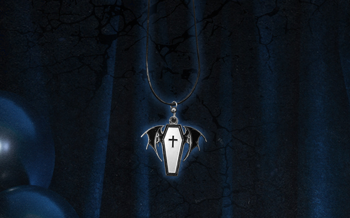 South of Salem Bat Coffin Necklace